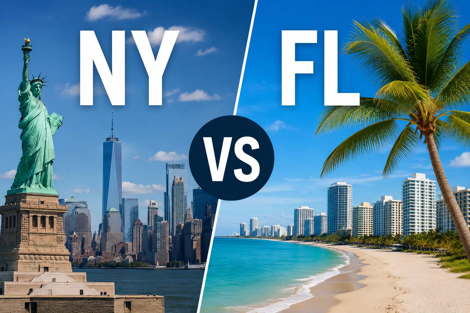 Florida vs New York retirement tax comparison for retirees